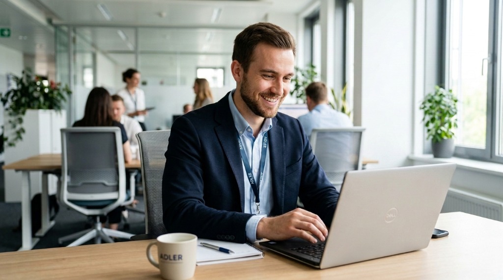 Arbeitnehmer verhandelt im Büro eine prozentuale Gehaltserhöhung